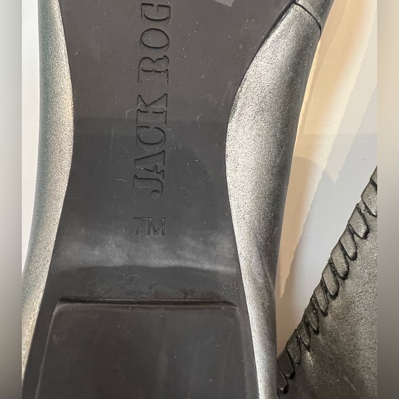 Jack Rogers Platinum Leather Pointed Toe Flats Sz 7 - Picture 7 of 9